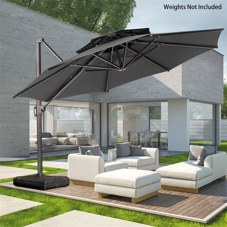 12 fod dobbelt top frihøjde offset terrasse paraply