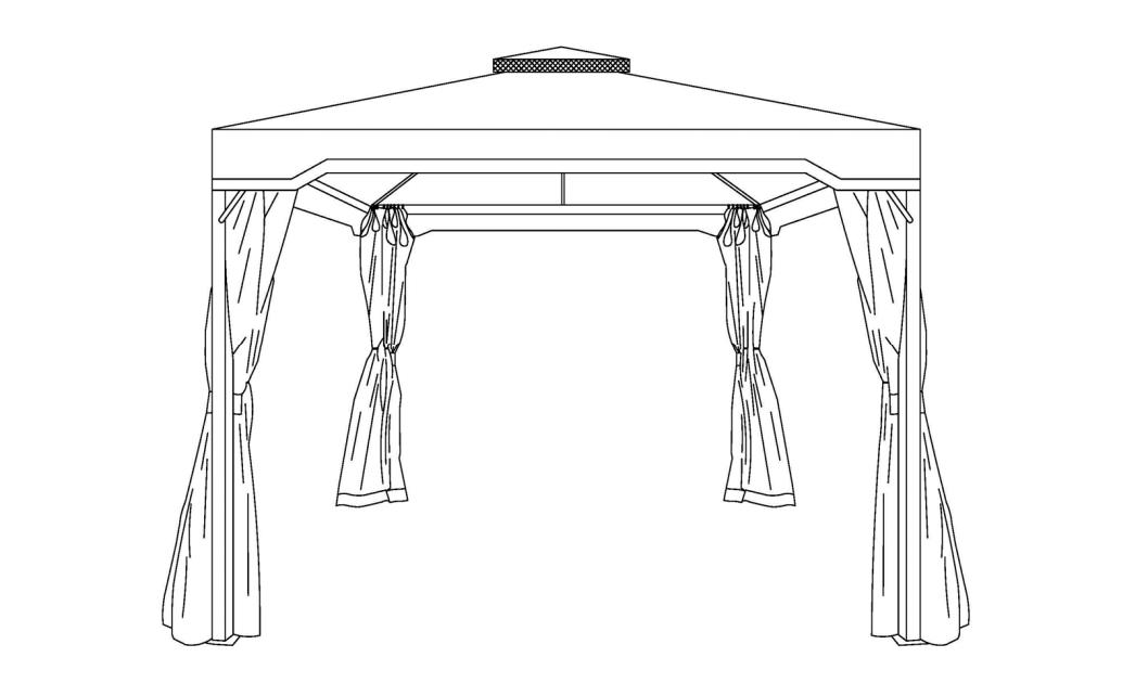 10 ft x 10 ft jerngårdhave Gazebo Installationsvejledning