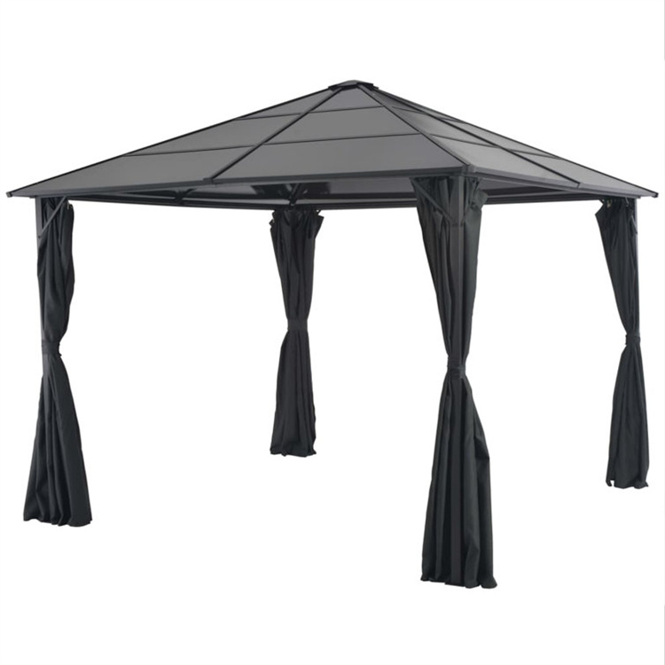 Gårdhave Gazebo Med Gardin Aluminium