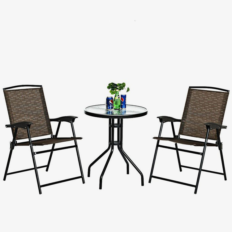 3 stykker sammenfoldelig terrasse bistro sæt